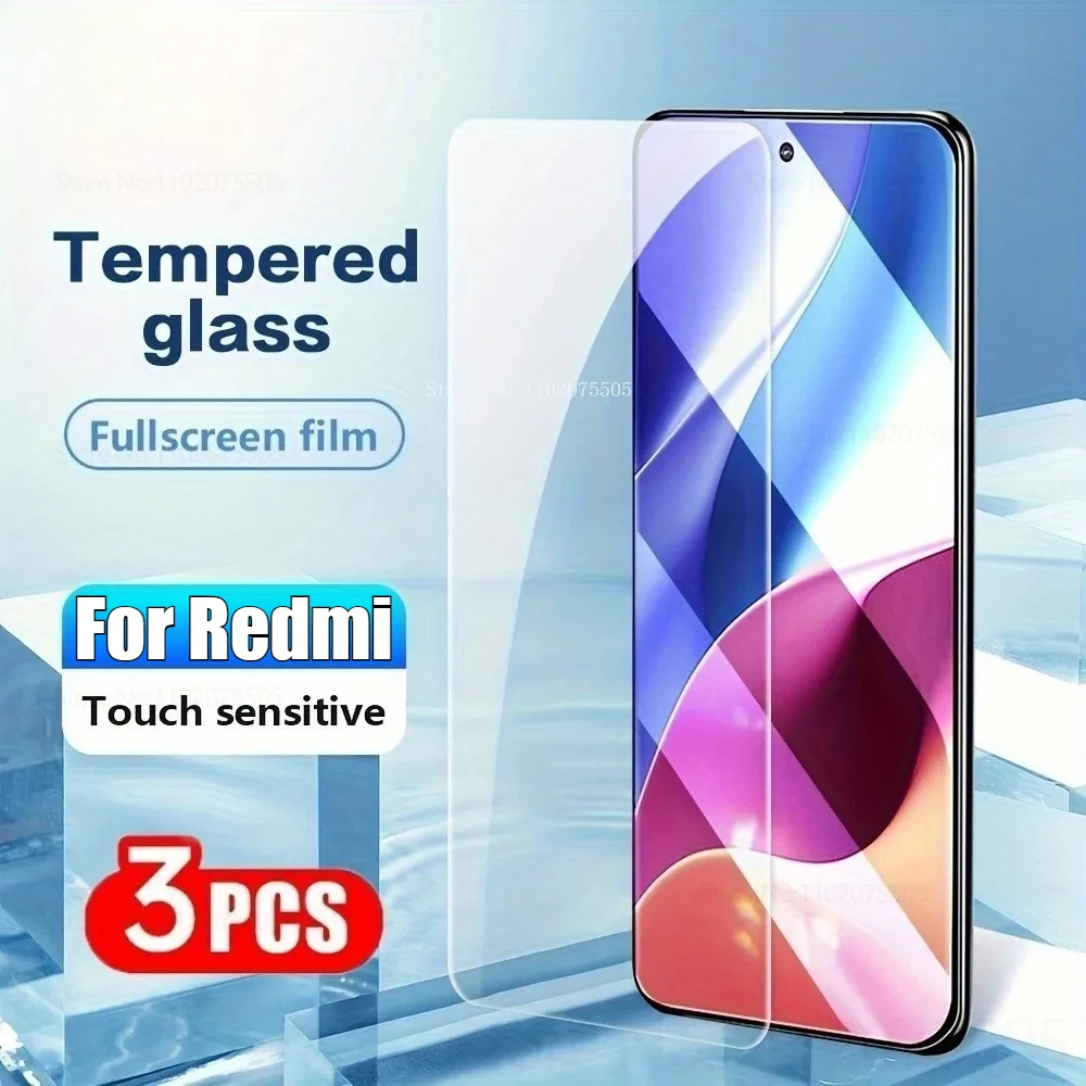 

Защитная пленка из закаленного стекла HD для Xiaomi Redmi 15C 14C 15 4G 12C 13R 13C, защитная пленка с полным покрытием 11A 10C 10 10X Pro, 3 шт.