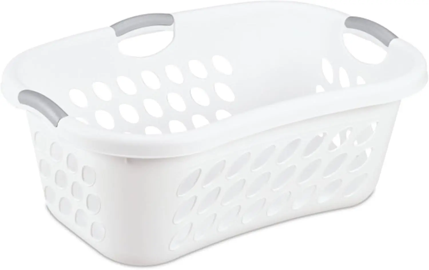 Pack Plastic Laundry Basket Hamper, 1.25 Bushel, Ultra HipHold, White