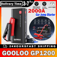 GOOLOO GP1200 Car Jump Starter 2000A Peak 13200mAh Power Bank Car Power Supply 12V Auto Battery Booster 3 Bright Lighting Modes