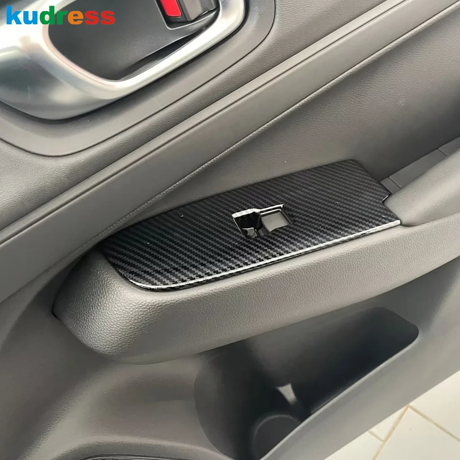 Car Inner Door Window Lift Switch Button Panel Cover Trim For Honda HR-V e:HEV e:Ny1 RV5 Vezel 2022-2024 2025 Carbon Accessories