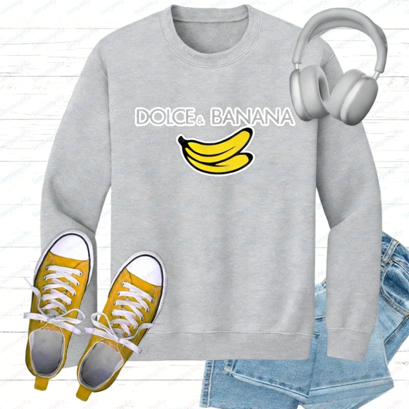 Dolce & Banana Kazak Komik Moda Mizah Kış Giysileri Kadın Streetwear Kadın Büyük Boy Hoodie Y2k Giysileri Harajuku Tops
