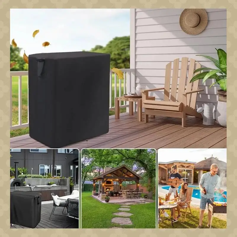 AB45 Serving Cart Cover Waterproof Grill Table Cover Table Protection Service Utility Cart Cover For Patio Metal Prep Work
