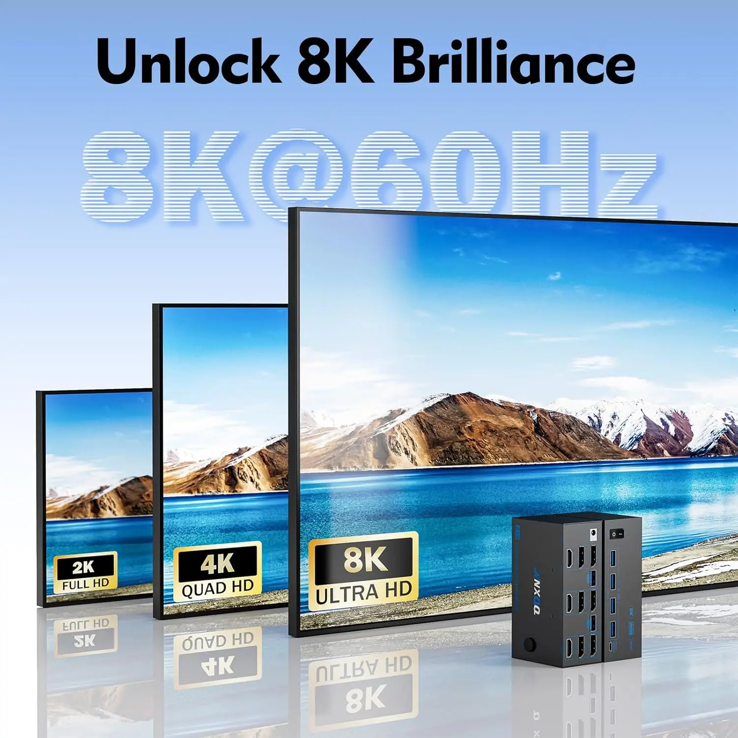 

8K HDMI DP тройной монитор KVM-переключатель для 2 компьютеров, USB3.0 2DP + 1HDMI KVM-переключатель для 2 ПК Share Monitor Клавиатура Мышь Принтер