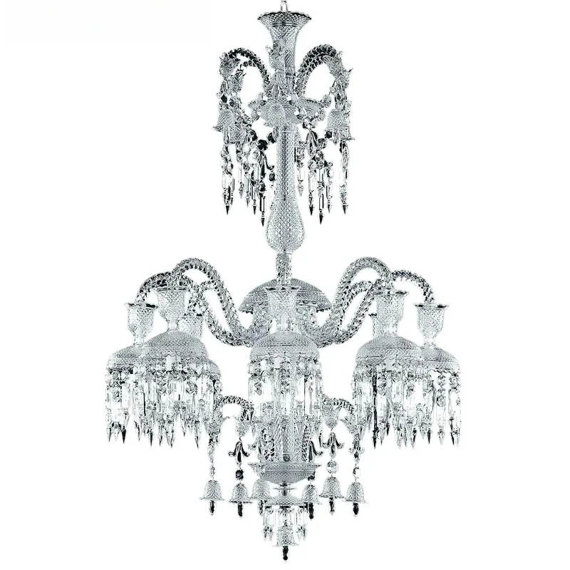 12 Head Gold Crystal Chandelier Lighting Hall Hotel Modern Chandelier Interior Home Decor Lustre Luxury Chandelier Lighting