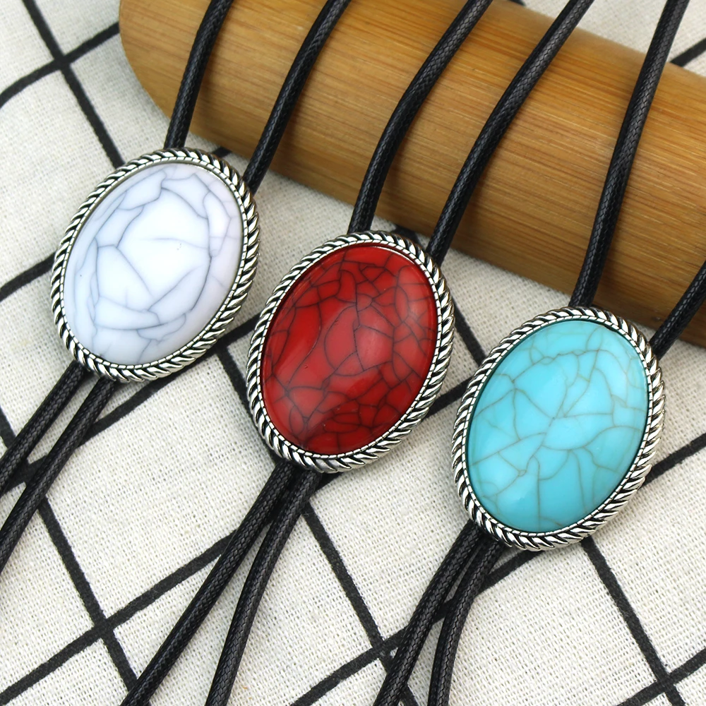 ربطة عنق بولو كلاسيكية مصنوعة يدويًا من الفن الغربي مصنوعة يدويًا من خليط معدني هندي على شكل مثلث من الحجر الطبيعي للرجال والنساء #2