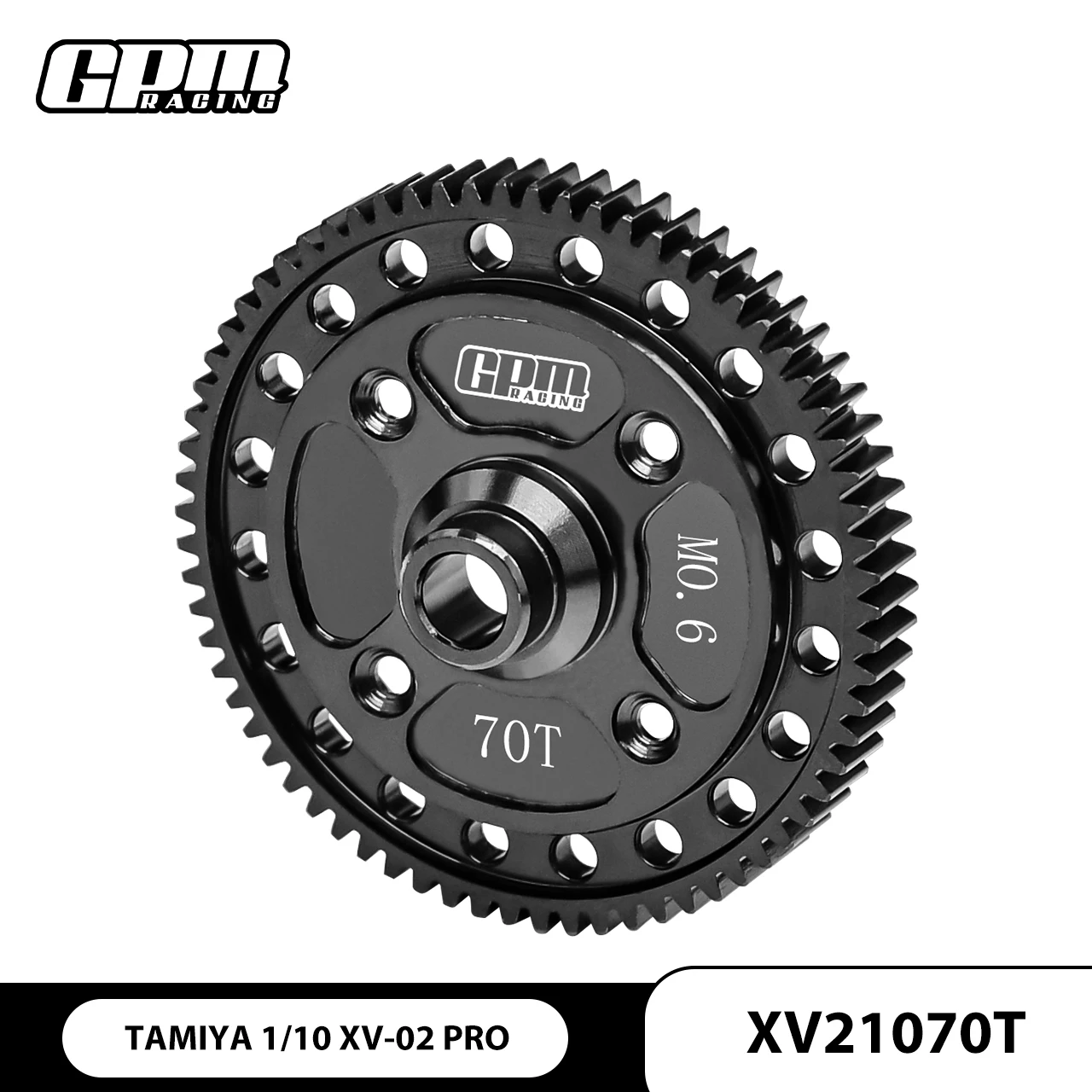 

GPM medium carbon steel M0.6 module center diff gear 70T For 1/10 4WD XV-02 Pro Chassis（58707）TAMIYA