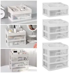 1Pcs 2/3/4 Tiers Cosmetic Make-Up Storage Organiser Jewellery Box Makeup Case With Drawer Simple And Transparent Sorting Shelf