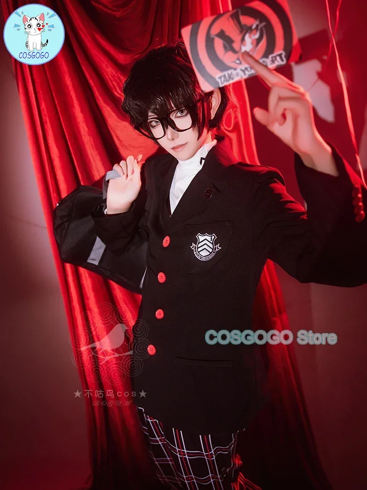 COSGOGO STOCK Persona 5 Amamiya Ren Cosplay Costume Halloween Game P5 Suit Anime Women Men Handsome Outfits Coat Pants