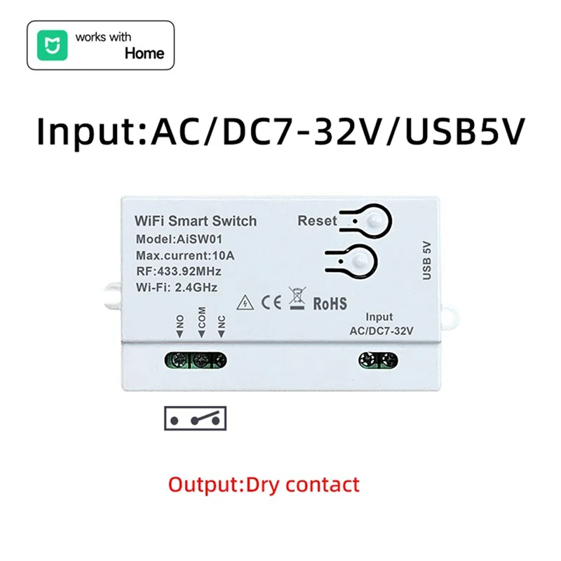 

B16C-Wi-Fi умный переключатель для Xiaomi Home APP DIY таймер 7-32 В умный пульт + преобразователь 433, модуль дистанционной домашней автоматизации Smartlife