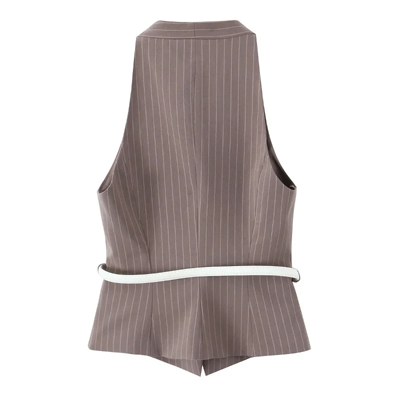   TRAFZR Hosen Set Frau Zwei Stücke Casual Elegante Grundlagen Schärpen Ärmellose Sets frauen Sommer Anzüge Set Y2k Outfit Sets