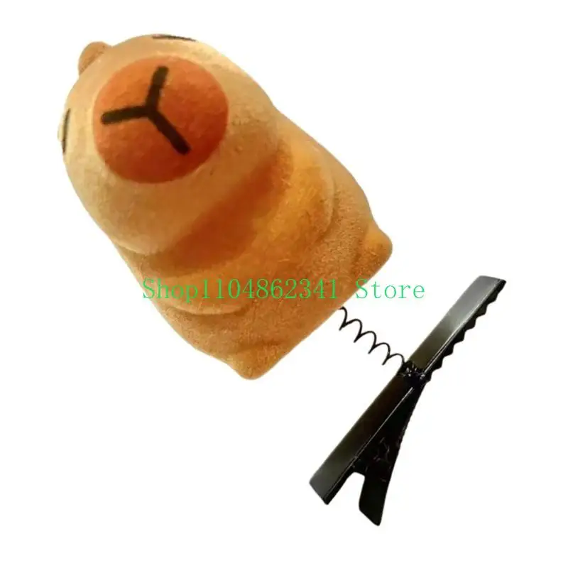 5asd Cartoon Capybara Hair Clip Flocking Animal Easy to Wear for Carnivals Music Festival Daily Use Hair Decors 1/5/10PCS