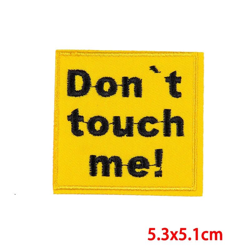 2PCS Set Don't Touch Me Patch Letter Slogan Embroidery Patch Iron On Patches For Clothing Jackets Cartoon Sew Embroidered  DIY