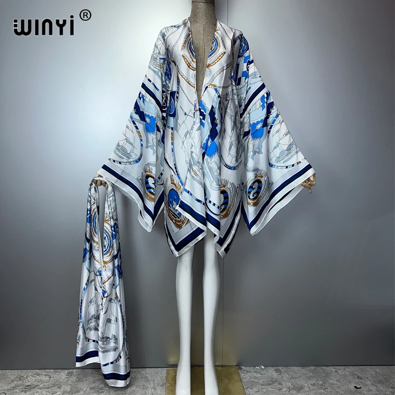 WINYI verano BOHO estampado playa cubrir mujeres africanas boho Cardigan vacaciones boho ropa sexy Kimono vestidos para mujer