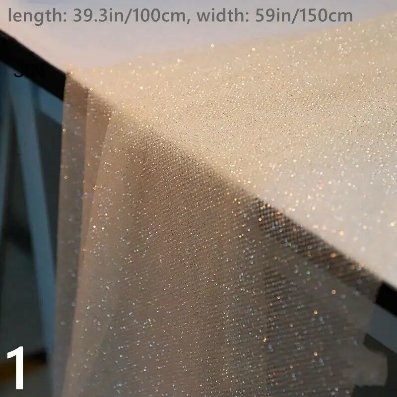 100x150cm Shiny Bridal Dress Mesh Fabric Glitter Soft Yarn Tulle Fabric for DIY Apparel Veil Wedding Background Decoration Cloth