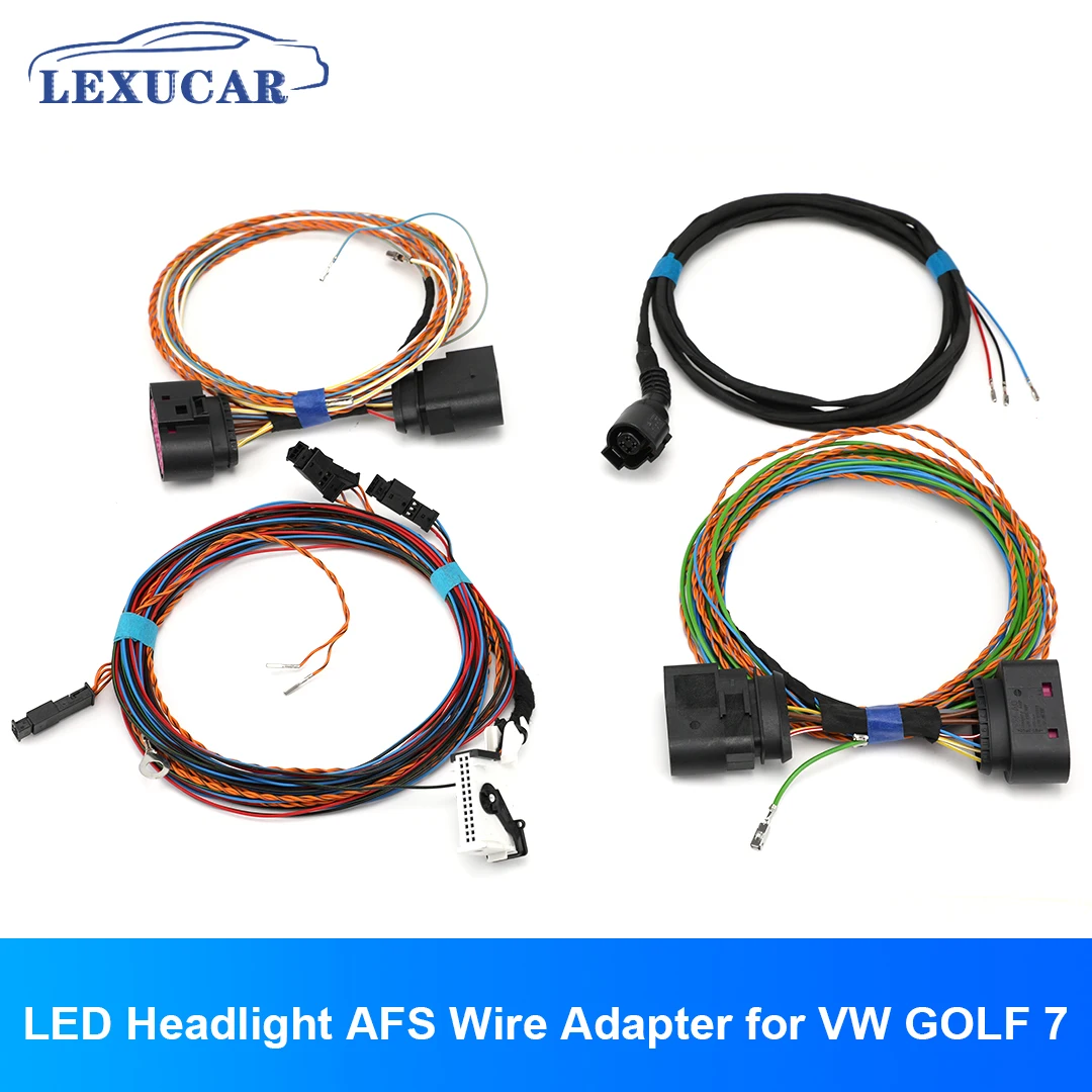 Car Auto 10 to 14 Pins Leveling Range LED Headlight Cornering AFS Wire Connector Adapter For VW GOLF 7 MK7