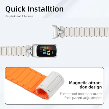 Fitbit Charge 6/5 磁吸矽膠智慧手錶錶帶/腕帶/手鍊配件 8 最佳銷售 Fitbit Charge 5 錶帶 - №3