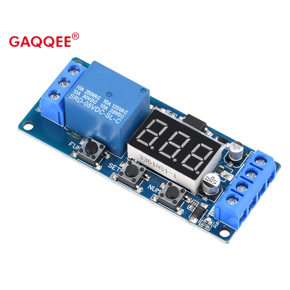 Time Relay Module 3V 5V 12V 24V Multi Functional LED 3 Digital Display Delay Start Relay Module 3 Buttons Voltage Relay AC 250V