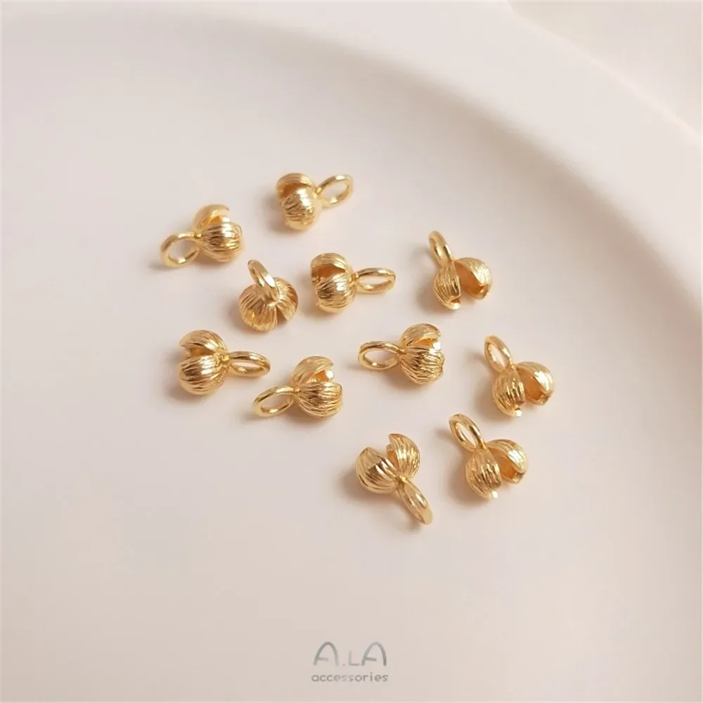 14K plated gold Bract end buckle Handmade DIY bracelet necklace end link clip accessories