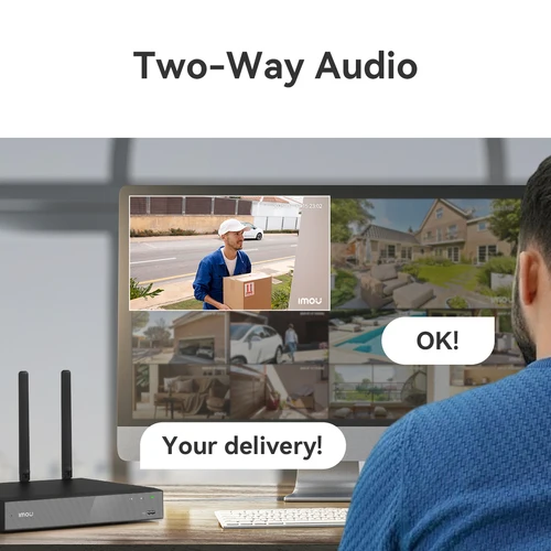 Imagen 2 del producto IMOU-sistema de seguridad de red Wi-Fi, 10/18 canales, NVR inalámbrico, resolución Wifi de 2,4 y 5Ghz, carcasa de Metal fuerte que se ajusta a los estándares ONVIF