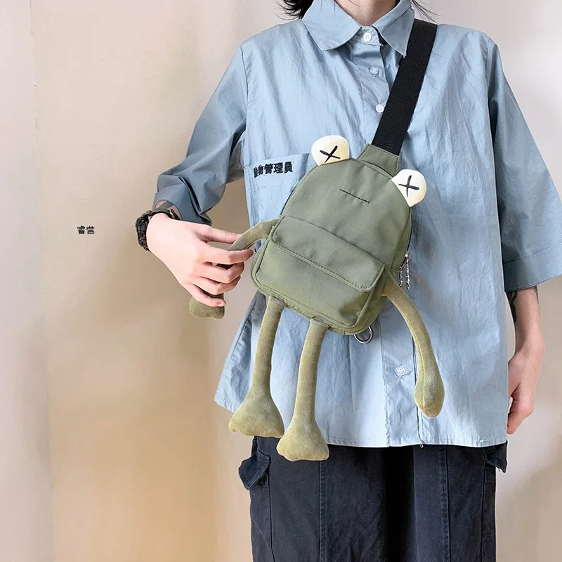 New Personality Girl Bag Cartoon Cute Frog Bag borsa a tracolla Casual borsa a tracolla borsa a tracolla Unisex borsa da donna in Nylon