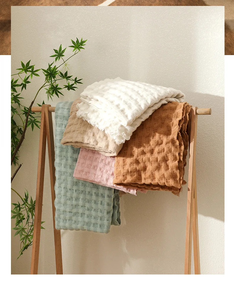 Inyahome cabo waffle cobertor lance sofá cama sofá quente fofo cozy plush knit para o sofá cama fazenda ao ar livre decoração de casa