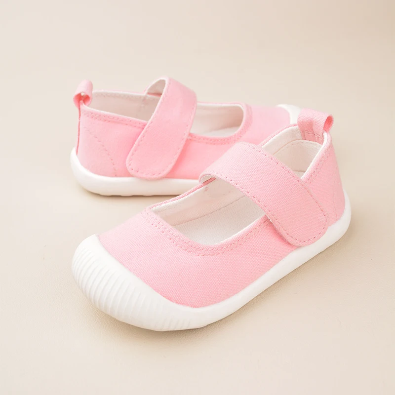 Little Girls Spring Outdoor Fashion Red Canvas  Comfortable Low Top Casual Sports Sneakers Toddler First Walking Shoes EW8265