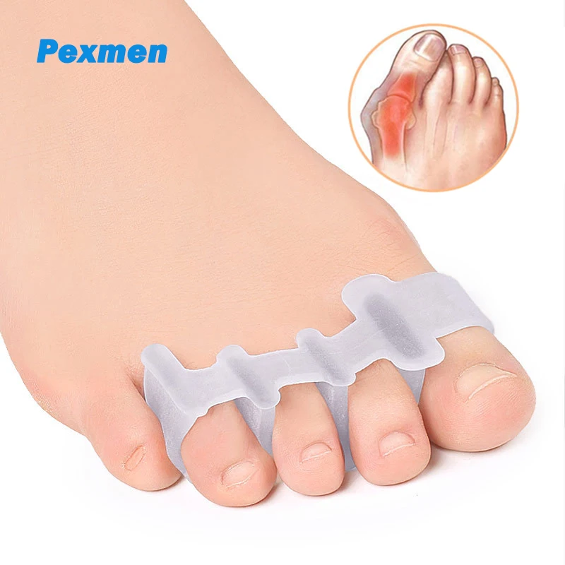 

Pexmen 2/4Pcs Gel Toe Separators Toe Protector Spacers to Correct Bunion Plantar Fasciitis Claw Overlapping and Hammer Toes