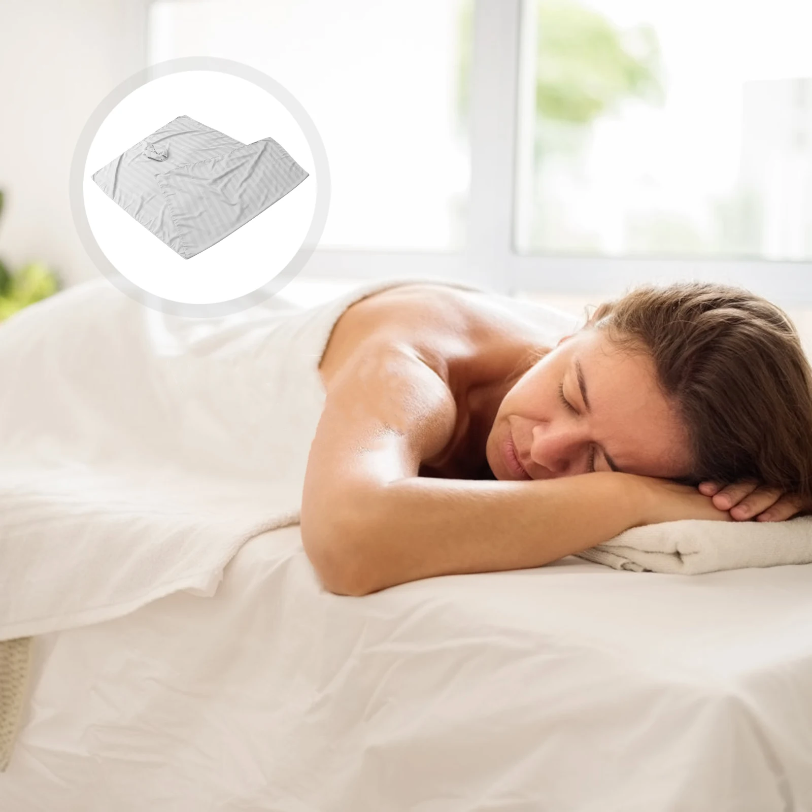 

Massage Bed Sheet Beauty Salon Reusable Polyester Fiber Mercerized Cotton Antiwrinkle Washable Comfortable Single Person