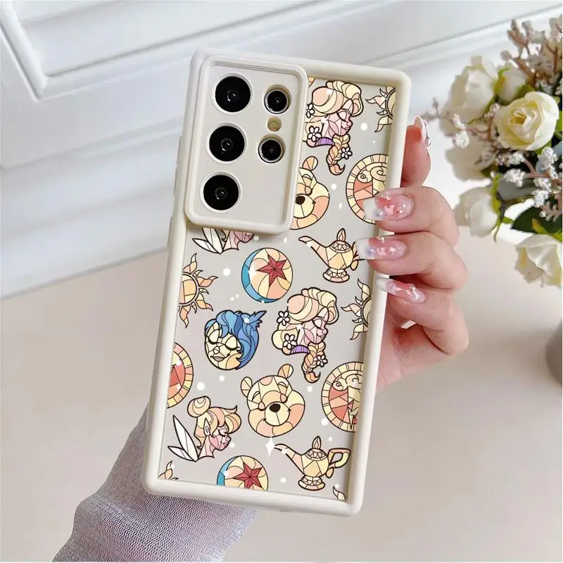 Disney Princess Custodia Per Samsung S23 S24 S22 Ultra S20 FE S21 Plus Angelo Occhio Scala Antiurto Funda Copertura Del Telefono Borsette In Silicone