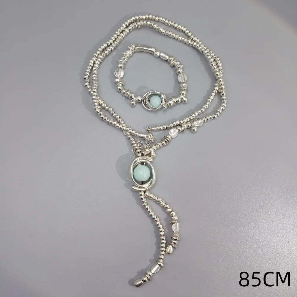 

2026 Spring Unique High Quality Tianhe Stone Bead Bracelet Necklace Jewelry Two Piece Set Party Gift