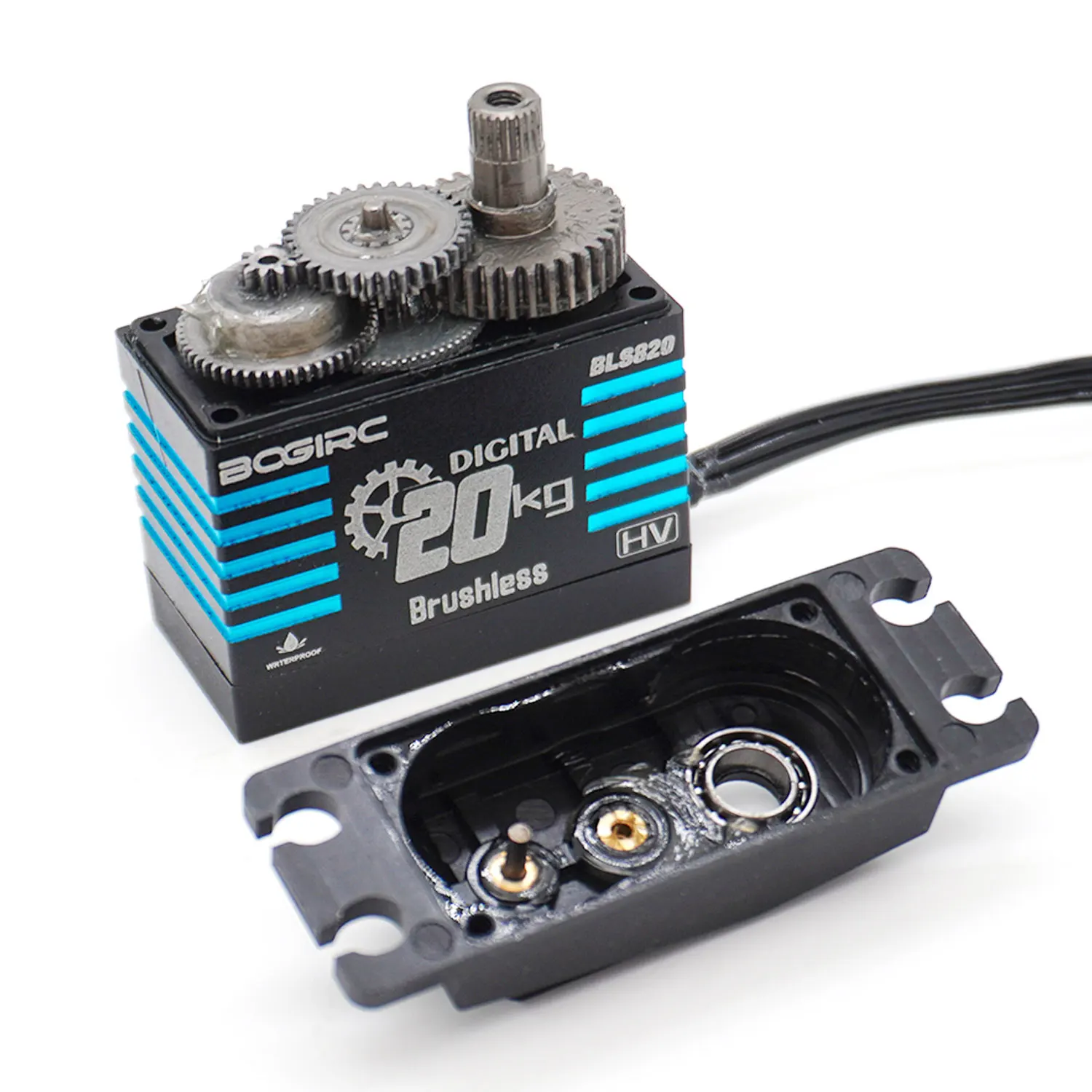 BOGIRC Alto Torque 180 ° /360 °   Servo sin escobillas Servo de engranaje de metal digital impermeable para barco de coche trepador de control remoto 1/8 1/10