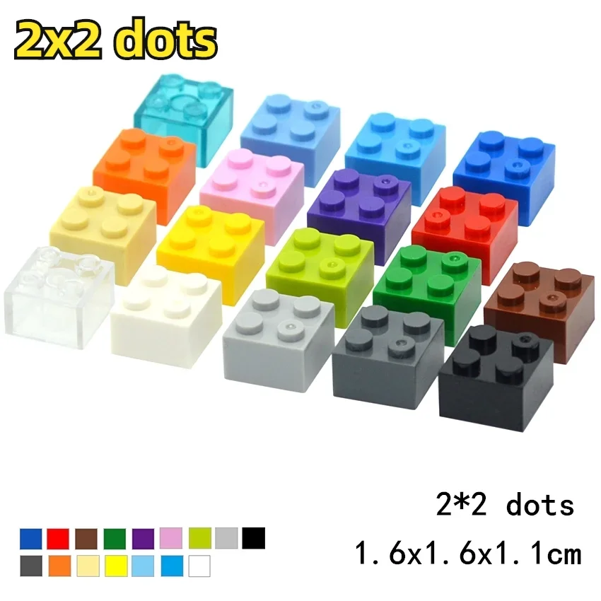 50PCS DIY 2x2 Dots Building Blocks Thick Figures Bricks Educational Creative Size 2*2 Dots Leduo 3003 Toy for Children