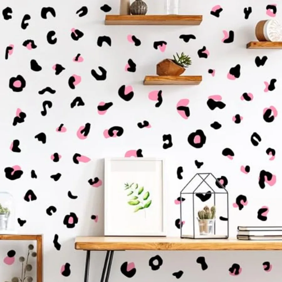 

Print Wll Dels Peel nd Stik heeth Pttern Stiker niml Prints Stikers Removle Modern lk Pink Vinyl Dels Irregulr Polk Wll Stikers