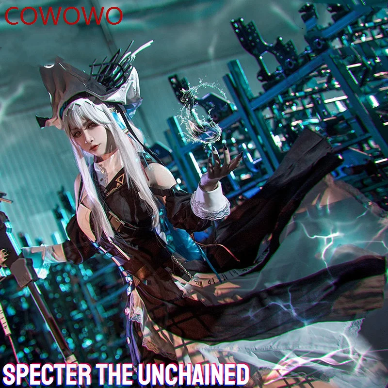 COWOWO Game Arknights Specter The Unchained Cosplay Costume Game Arknights Ægir Specter Laurentina Costume and Cosplay Wig