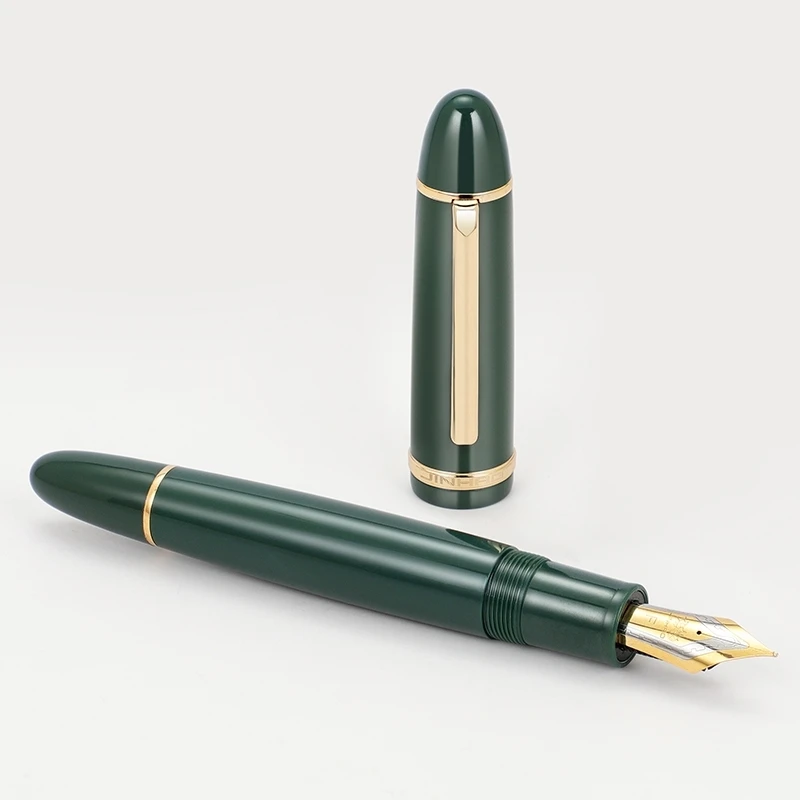 Imagem -02 - Jinhao X159 Acrílico Série Caneta Fonte Clipe de Prata Ouro Iraurita Fino Nib para Escrita Assinatura Escritório Escola A7107