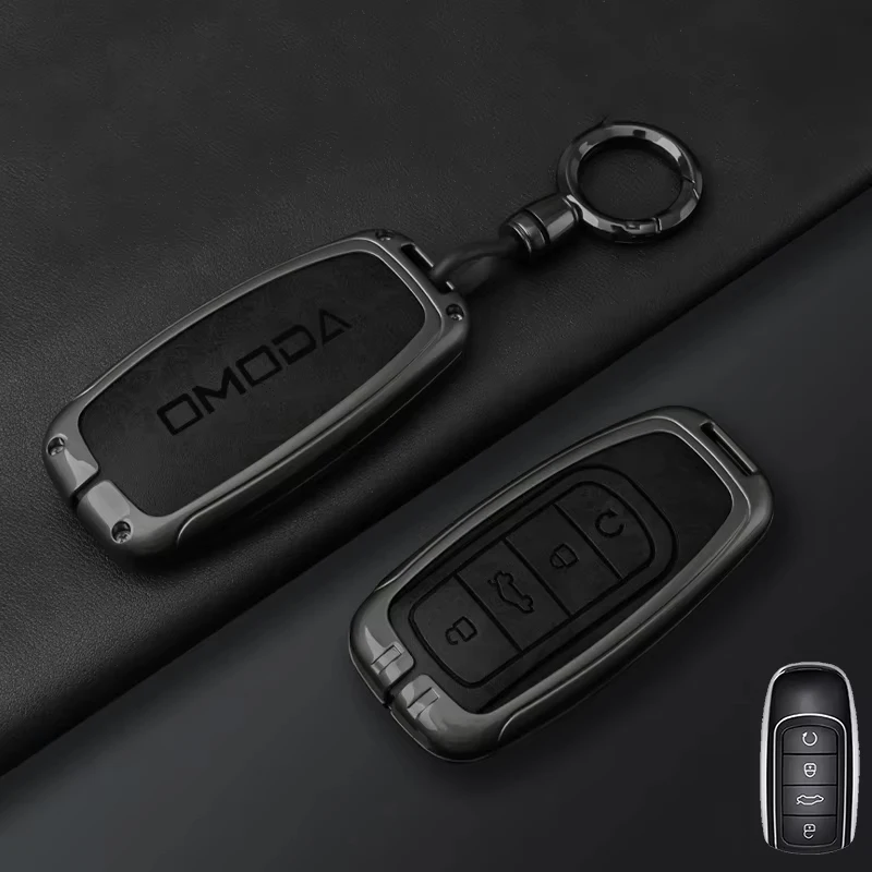 Zinklegierung Leder Autoschlüssel-Hülle Schlüsselanhänger für Chery Omoda 5 9 7 C5 C7 E5 Phev 2025 2026 2024 Auto-Innenausstattung Zubehör – Detail 2