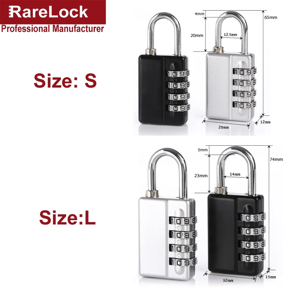 قفل مجمع مع مفتاح رئيسي 2 حجم اللون قفل برمز لصندوق الخزانة باب الصالة الرياضية لتقوم بها بنفسك Rarelock MMS459 H