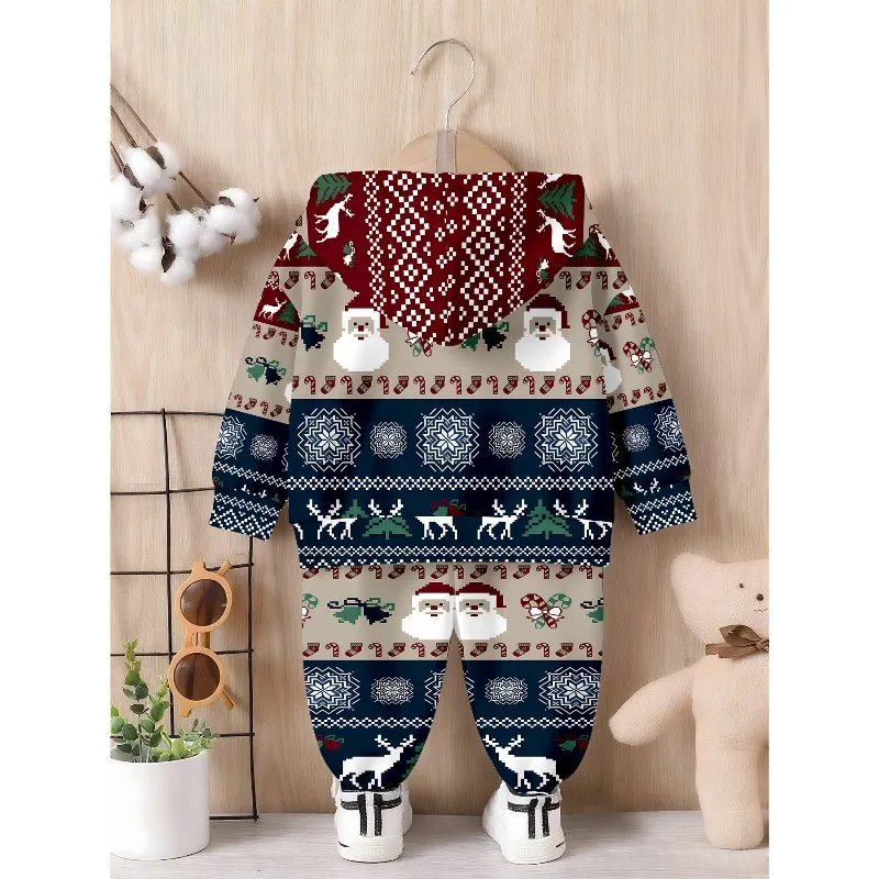 Little Stylish Hoodie Tracksuit Set Soft Hoody Sweatpants Outfit for Boys Daily Casual Wear Suitable for Outdoor, Birthday Gift