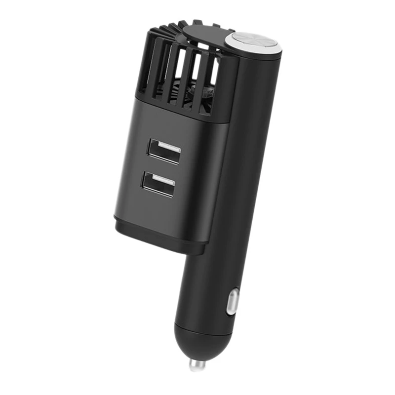 

Car 2 In 1 Air Purifier Dual USB 24W Fast Charger Adapter Negative Ion Air Oxygen Bar Air Filter 12/24V