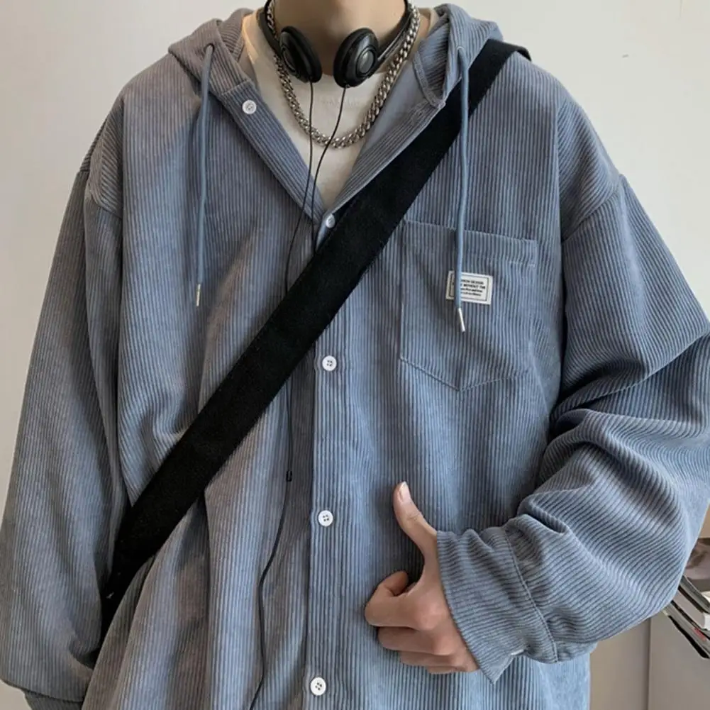 

Soft Trendy Drawstring Men Hoodie Coat Oversized Spring Shirt Hat for Daily Wear