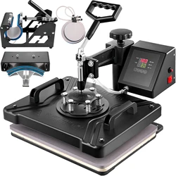 SucceBuy Combo Warmte Persmachine 5/6/8 in 1 30*38 CM 38*38 CM Muntifunctionele Sublimatie Printer Transfer Mok Hoed Plaat T-Shirt