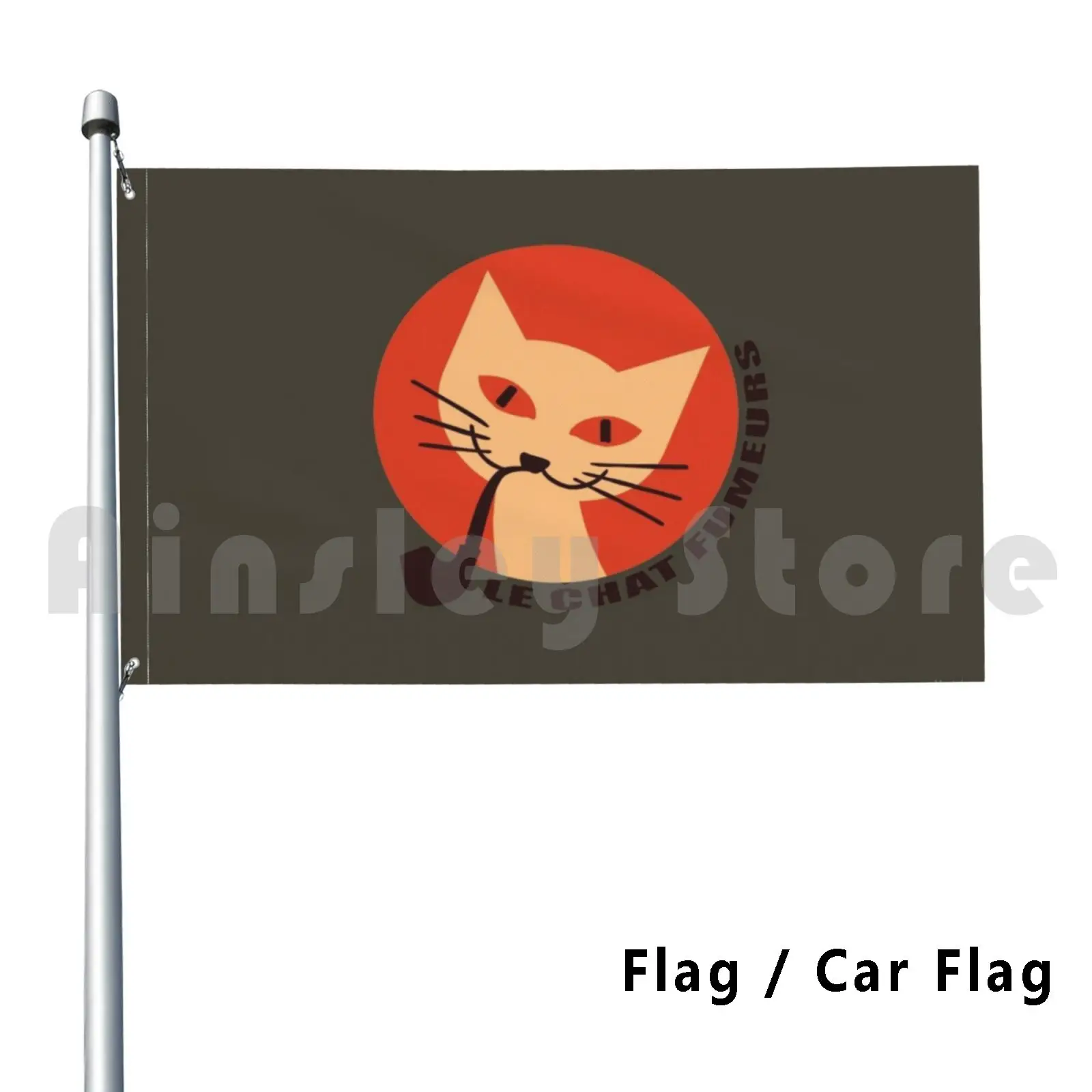 O gato fumar-versão 2 decoração ao ar livre bandeira do carro gato chat fumar cachimbo retro