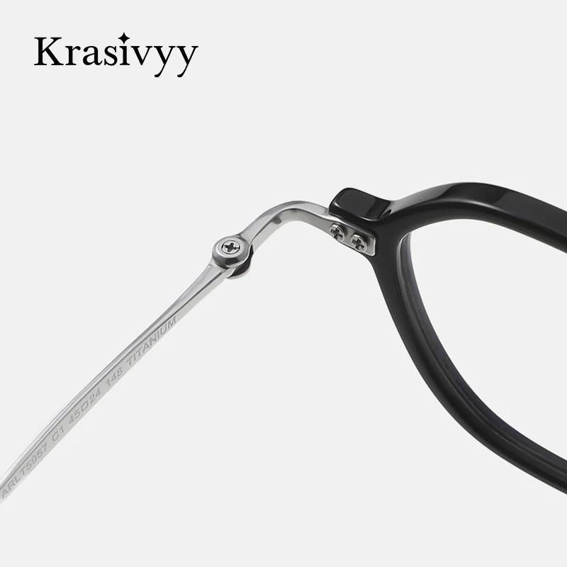 Krasivyy Hexagon Brilmonturen Mannen Titanium Acetaat Klein Formaat Recept Brillen Frame Vrouwen Luxe Merk Optische Brillen