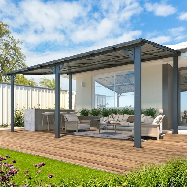 #Standing Aluminum Alloy Inclined Pergola Gazebo Wall Outdoor Recreation Area Garden Furniture Sun Room Newly Designed Backyard