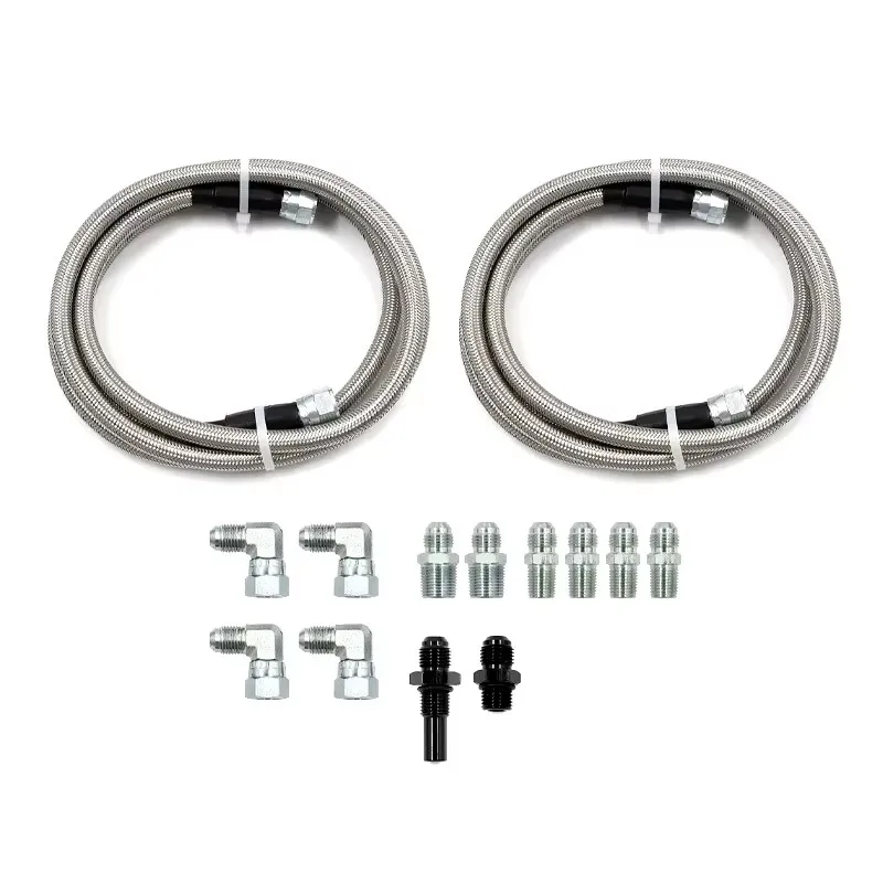 52 inch braided transmission cooler hose connector for Chevrolet Ford TH350/700R4/TH400