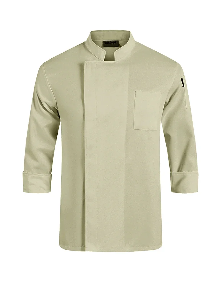 

Mens Chef Jacket Long Sleeve Restaurant Uniform Cook Costume Bakery Catering Work Wear Kitchen Shirt Food Service Cooking Coat