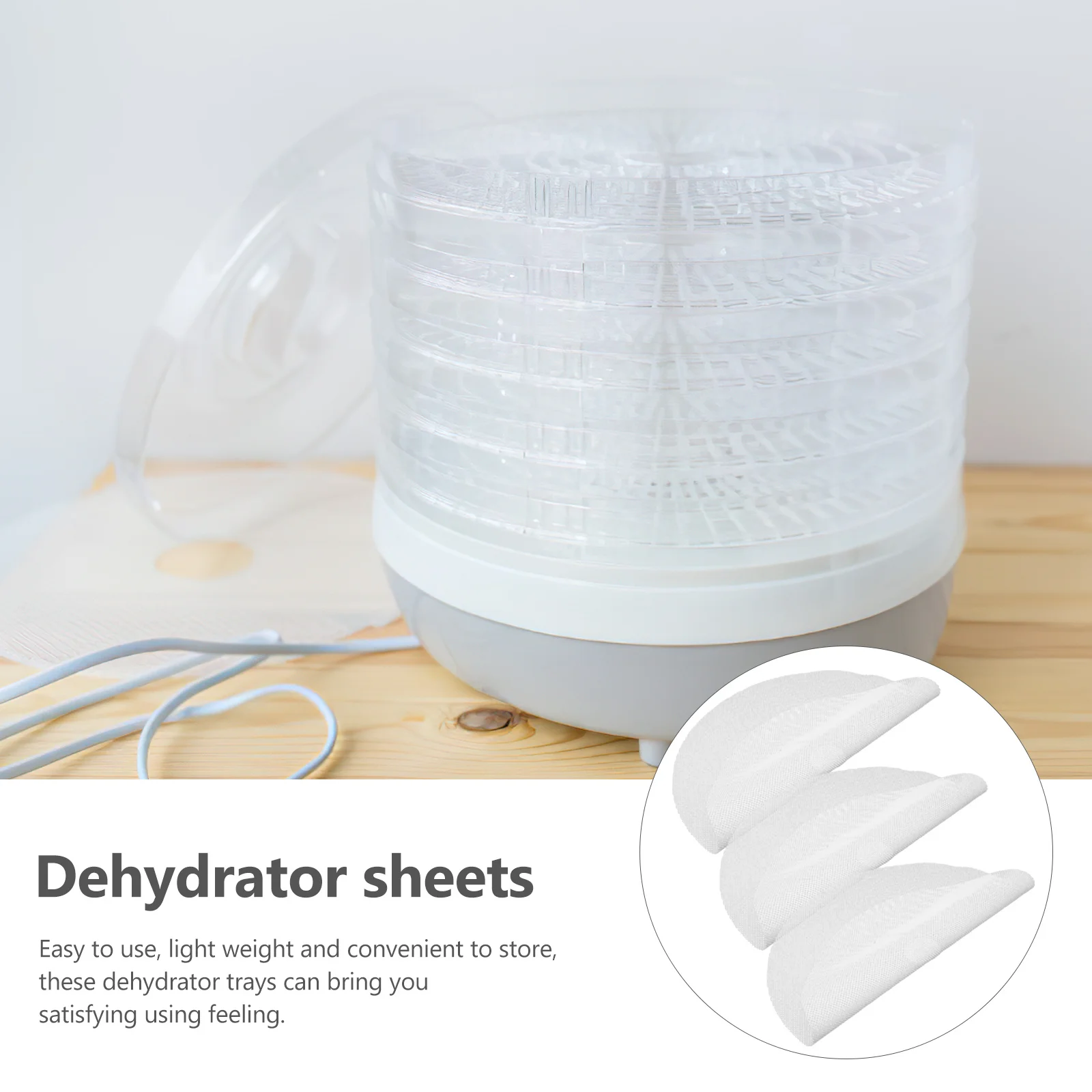 

3Pcs Round Silicone Dehydrator Sheets Nonstick Reusable Food Dryer Mats Fruit Vegetable Jerky Drying Trays Dehydrator Sheets