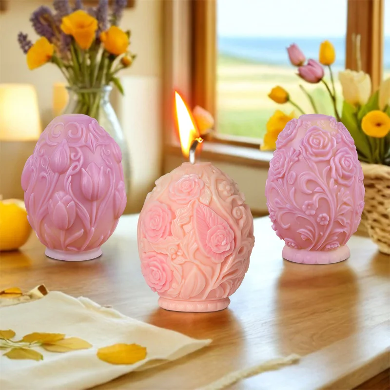 

Tulip Scented Candle Silicone Mold RosediyEaster Decoration Candle Grinding Tools Cross-border