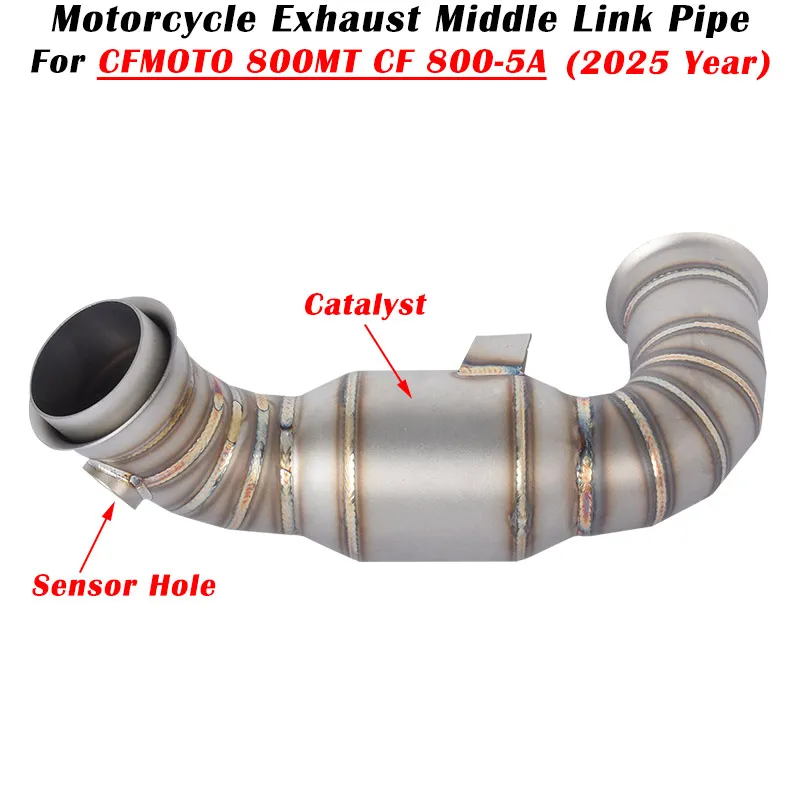 Slip On für CFMOTO 800MT CF800-5A 2025 Motorradauspuff Modifiziertes Escape System Schalldämpfer Mittleres Verbindungsrohr