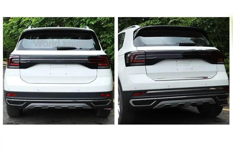 For Volkswagen VW T-cross 2019-2021 Car Sticker Rear Back Door 1pc Tailgate Bumper Frame Plate Trim Strip Trunk moulding